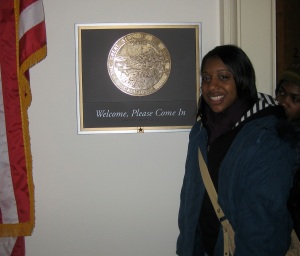 Me in front of Congressman Miller's office